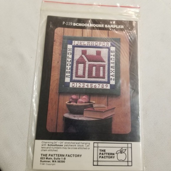 1981 The Pattern Factory Schoolhouse Sampler patchwork pattern new Pat025 - Picture 2 of 5
